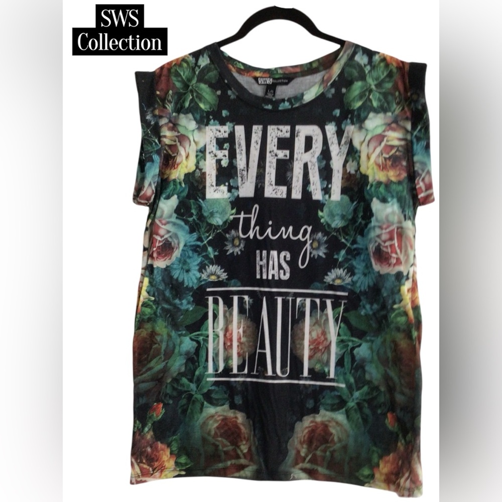 🧡SWS Floral Graphic Tee - 'Everything Has Beauty' in Black & Multicolor